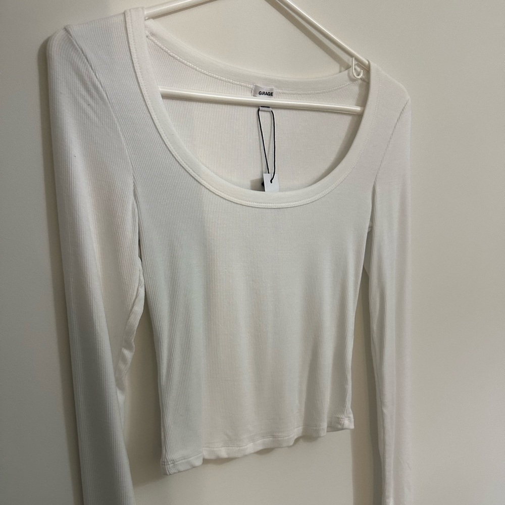 Garage White Long Sleeve Top